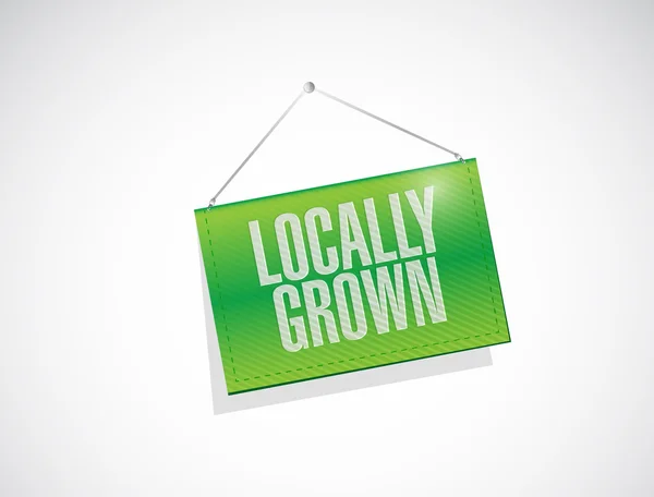 Locally grown hanging banner illustration design — Stock Photo, Image