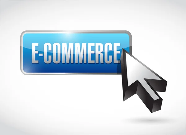 E-commerce botão azul de negócios — Fotografia de Stock