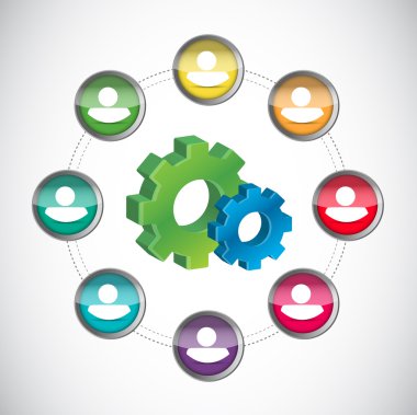 insanlar endüstriyel ağ konsept illüstrasyon