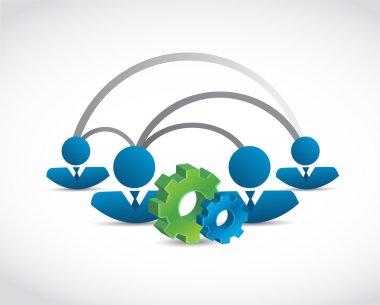 insanlar endüstriyel ağ konsept illüstrasyon