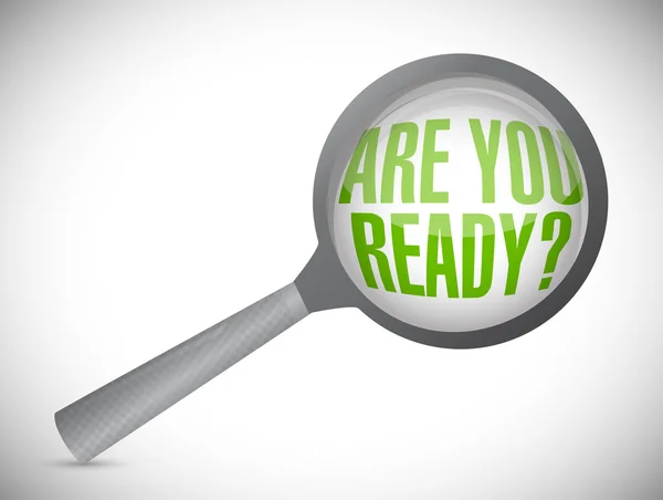 Are you ready question under magnify glass — Stock Photo, Image