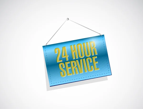 24 hour service hanging banner illustration — Stock Photo, Image