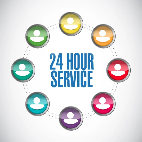 24 hour service support center illustration — Stock Photo, Image