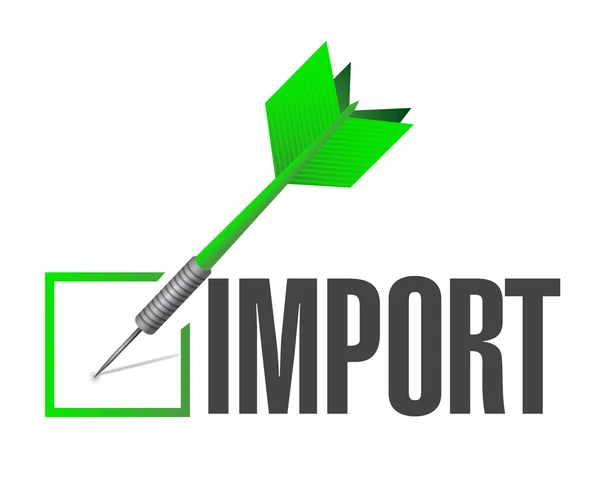 Import approved dart check mark illustration — Stock Photo, Image