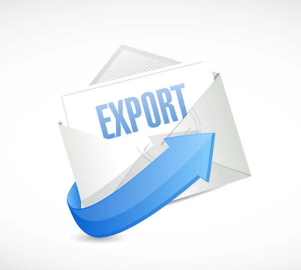 Ilustración de sobre de correo electrónico de exportación — Foto de Stock