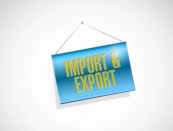 Banner colgante de importación y exportación. ilustración — Foto de Stock