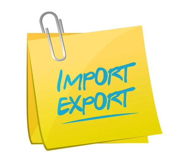Дизайн импорт и экспорт памятки после иллюстрации — стоковое фото