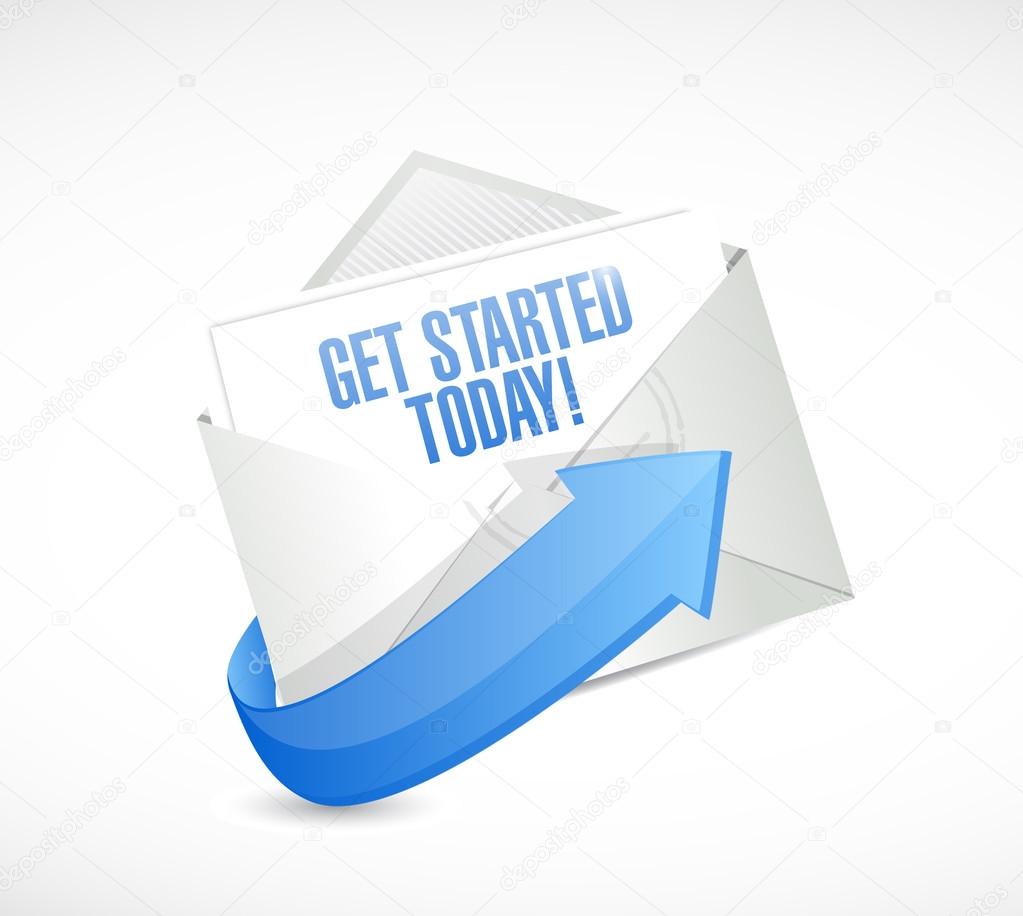 get started today email envelope illustration