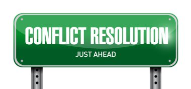 conflict resolution road sign illustration clipart