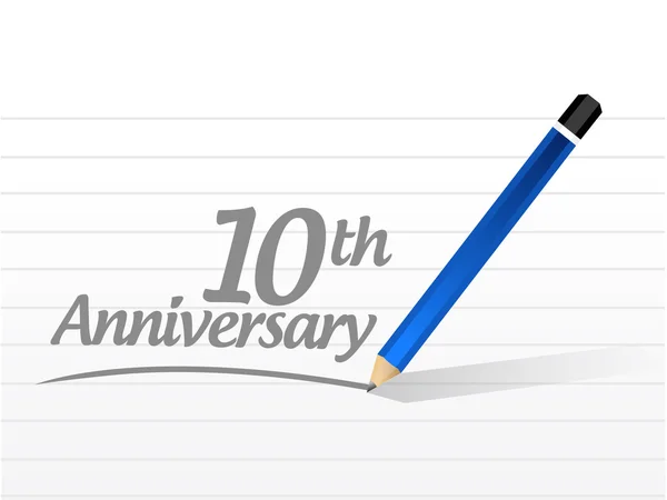 10 anniversario messaggio segno illustrazione design — Foto Stock