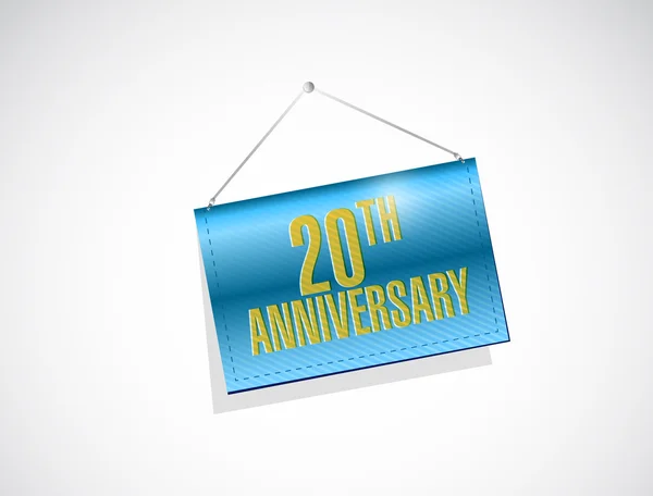 20esimo anniversario appeso segno illustrazione design — Foto Stock