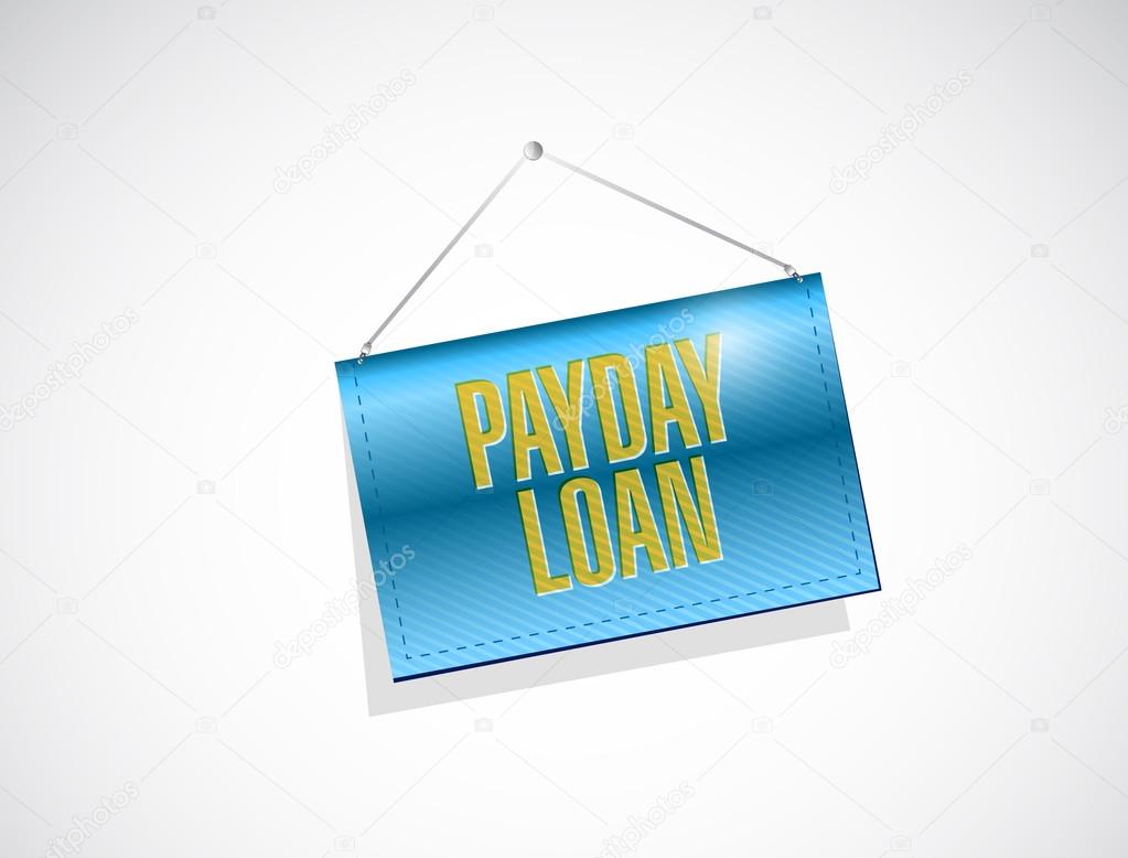 payday loan hanging banner illustration design