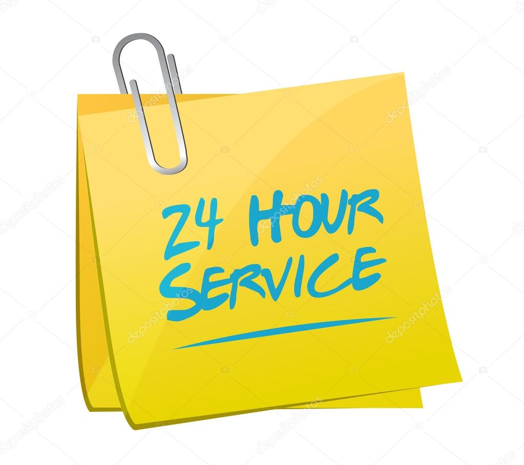 24 hour service post illustration design
