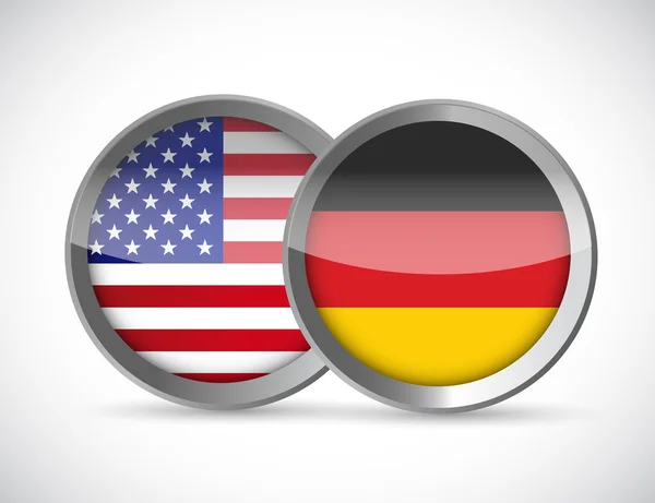 EE.UU. y Alemania sello sindical ilustración diseño — Foto de Stock