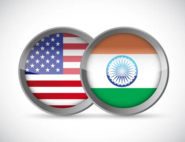 Us and india union seals illustration — Stock Photo, Image