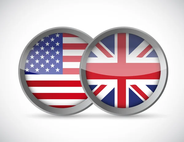 EE.UU. y Reino Unido sellos sindicales ilustración diseño —  Fotos de Stock