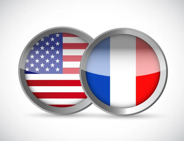 USA és Franciaország Unió fókák illusztráció — Stock Fotó