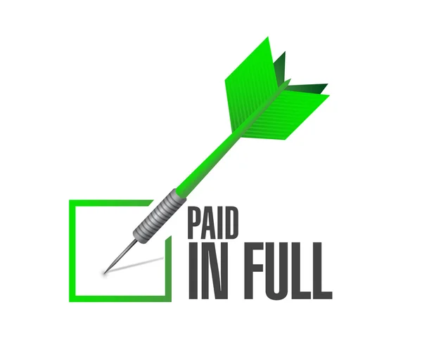 Paid in full dart check mark illustration design — Stock Photo, Image