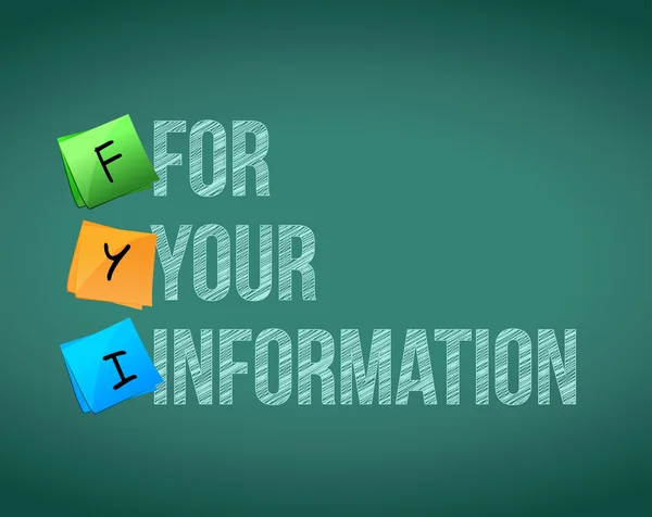 Fyi for your information board sign illustration — Stock Photo, Image