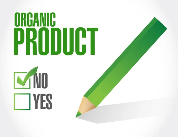 Não aos produtos biológicos lista de verificação ilustração — Fotografia de Stock