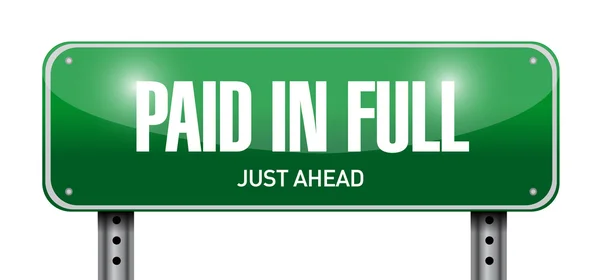 Paid in full street sign illustration design — Stock Photo, Image