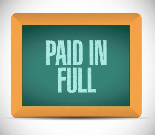 Paid in full board sign illustration design — Stock Photo, Image