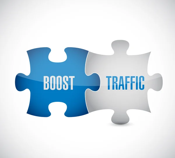 Boost traffic puzzle pieces illustration — Stock Photo, Image