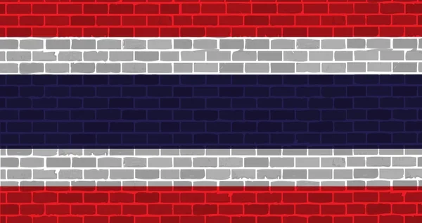 Bakstenen muur Thaise vlag afbeelding ontwerp — Stockfoto