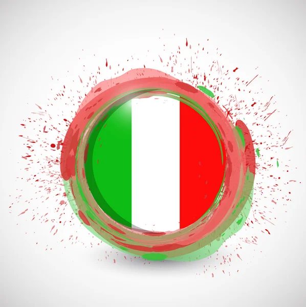 İtalya mürekkep daire bayrak illüstrasyon tasarımı — Stok fotoğraf