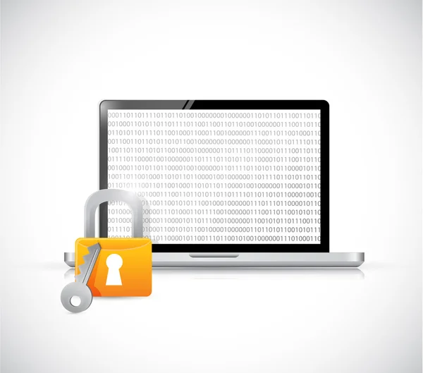 Secure binary computer tablet illustration design — Stock Photo, Image