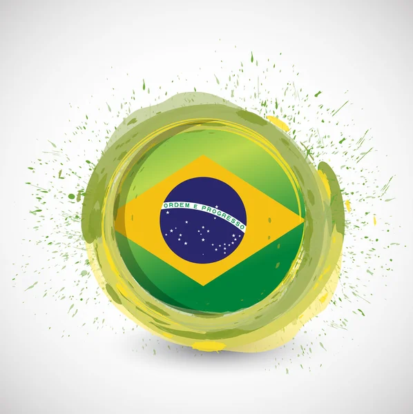 Desenho da ilustração da bandeira do círculo de tinta do brasil — Fotografia de Stock