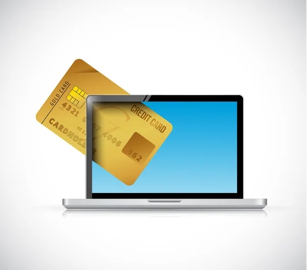 Πιστωτική κάρτα υπολογιστή lap-top επιχειρηματική ιδέα. — Φωτογραφία Αρχείου