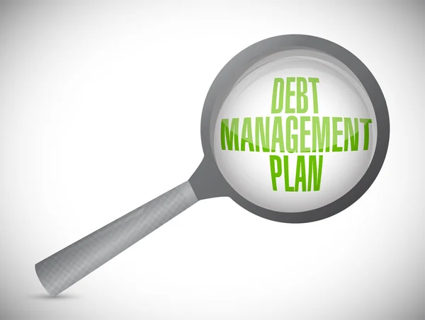 Debt management plan magnify review — Stock Photo, Image