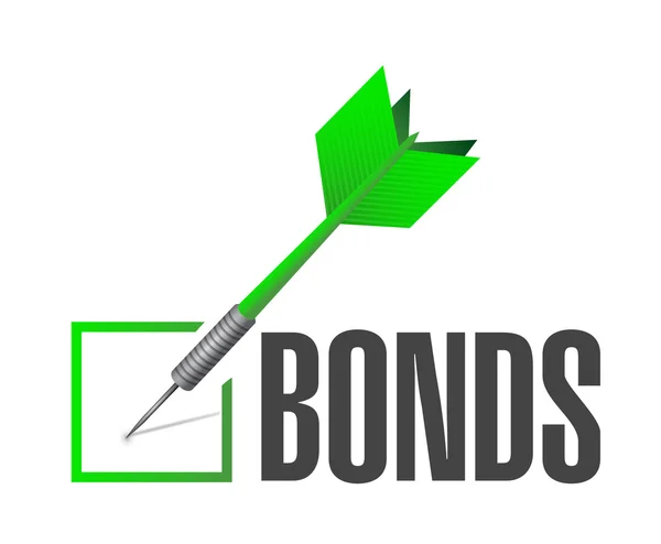 Kötvények ellenőrzés dart kiválasztási illusztráció — Stock Fotó