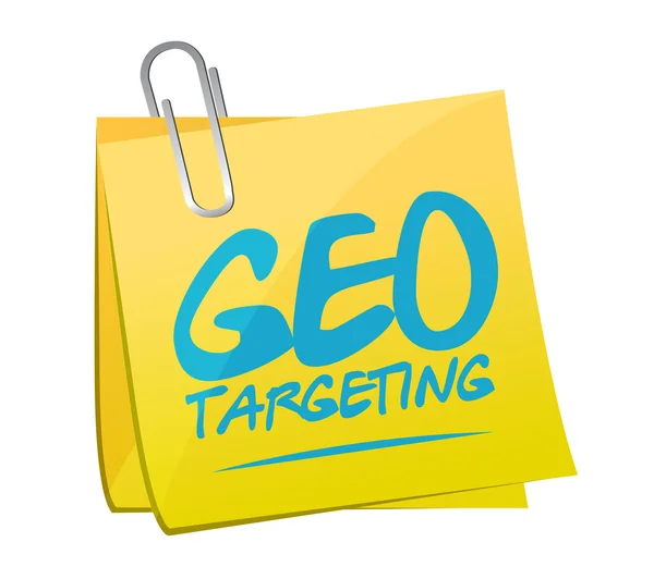Geo targeting memo post illustration — Stock Photo, Image