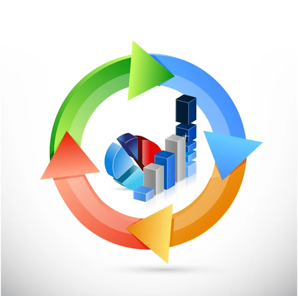 Business diagram färg cykel illustration — Stockfoto