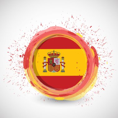 İspanyol mürekkep bayrak illüstrasyon tasarımı