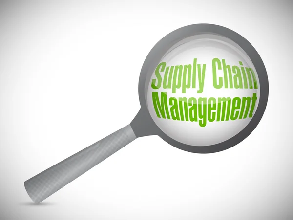 Supply Chain Management vergrößern Glasillustration — Stockfoto