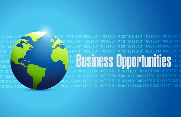 Üzleti lehetőségek globe jele — Stock Fotó