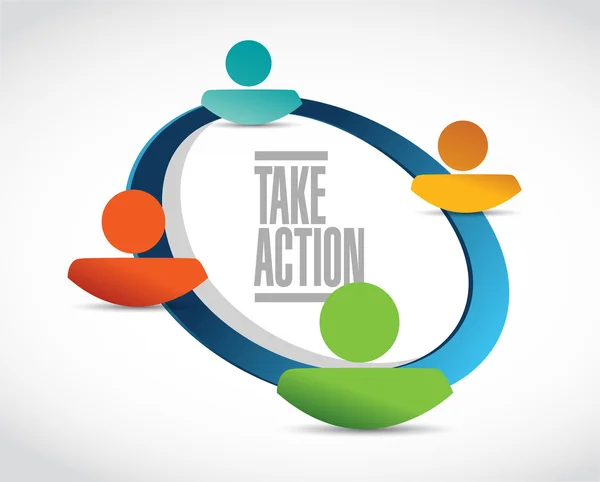 Take action people community illustration design — Stock Photo, Image