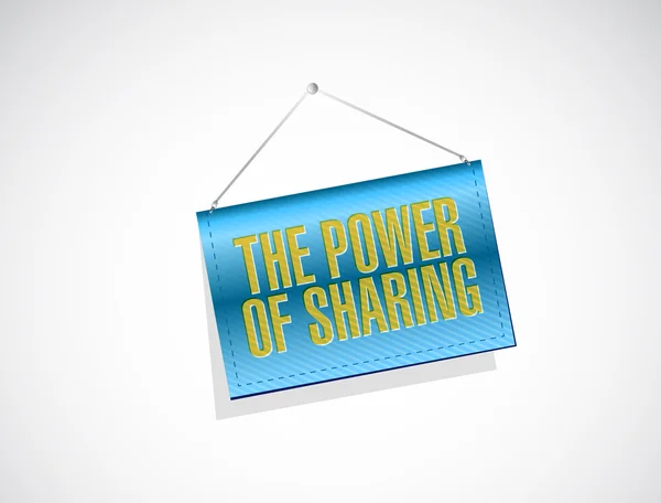 The power of sharing banner illustration — Stock Photo, Image