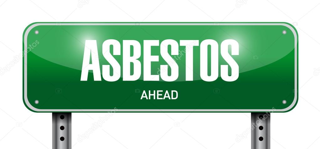 asbestos road sign illustration design