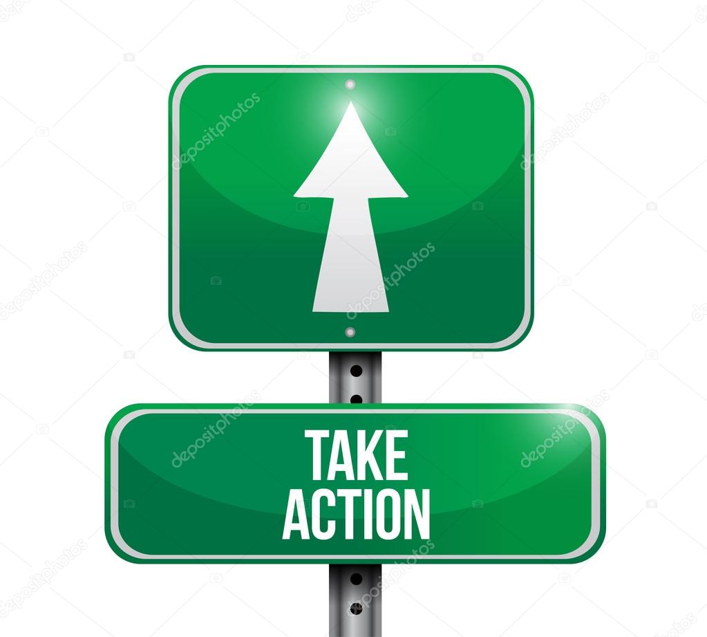 take action road sign illustration design