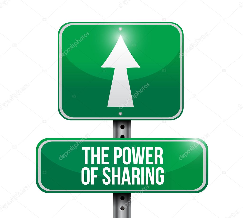 the power of sharing road sign illustration