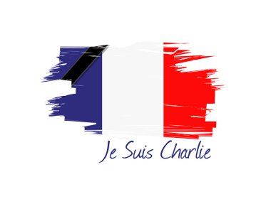 je suis charlie Fransız bayrağı illüstrasyon tasarımı