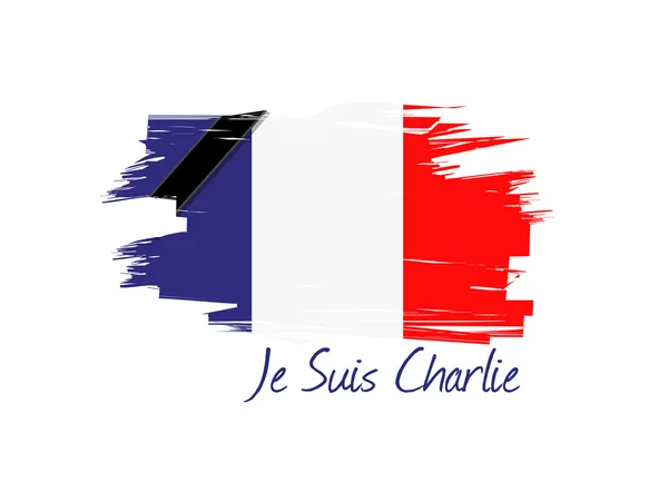 Je suis charlie bandera francesa diseño de ilustración — Foto de Stock