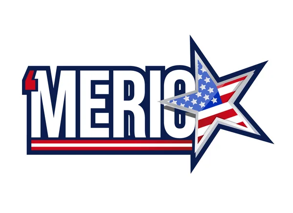 Merica star flag sign. US america sign — Stock Photo, Image