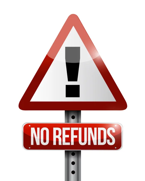 No refunds warning sign illustration design — Stock Photo, Image