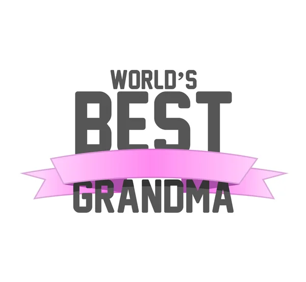 Worlds καλύτερες γιαγιά κορδέλα σημάδι εικονογράφηση — Φωτογραφία Αρχείου