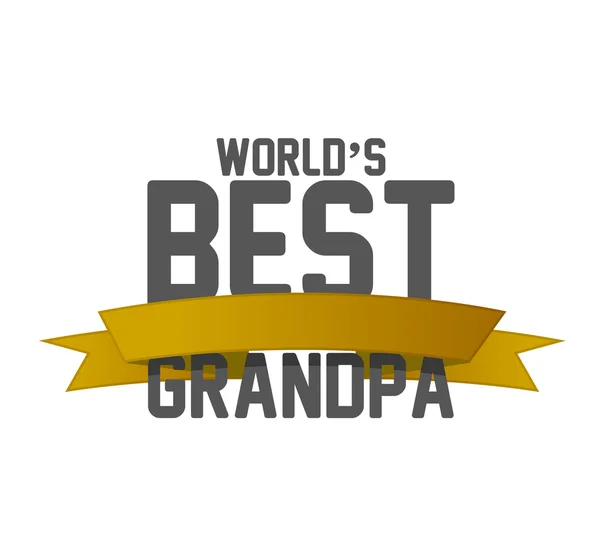 Worlds best grandpa ribbon sign illustration — Stock Photo, Image